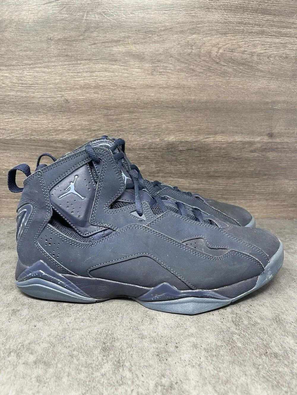 Air Jordan True Flight Size 9.5 Mens Obsidian Navy Blue Basketball 342964-405